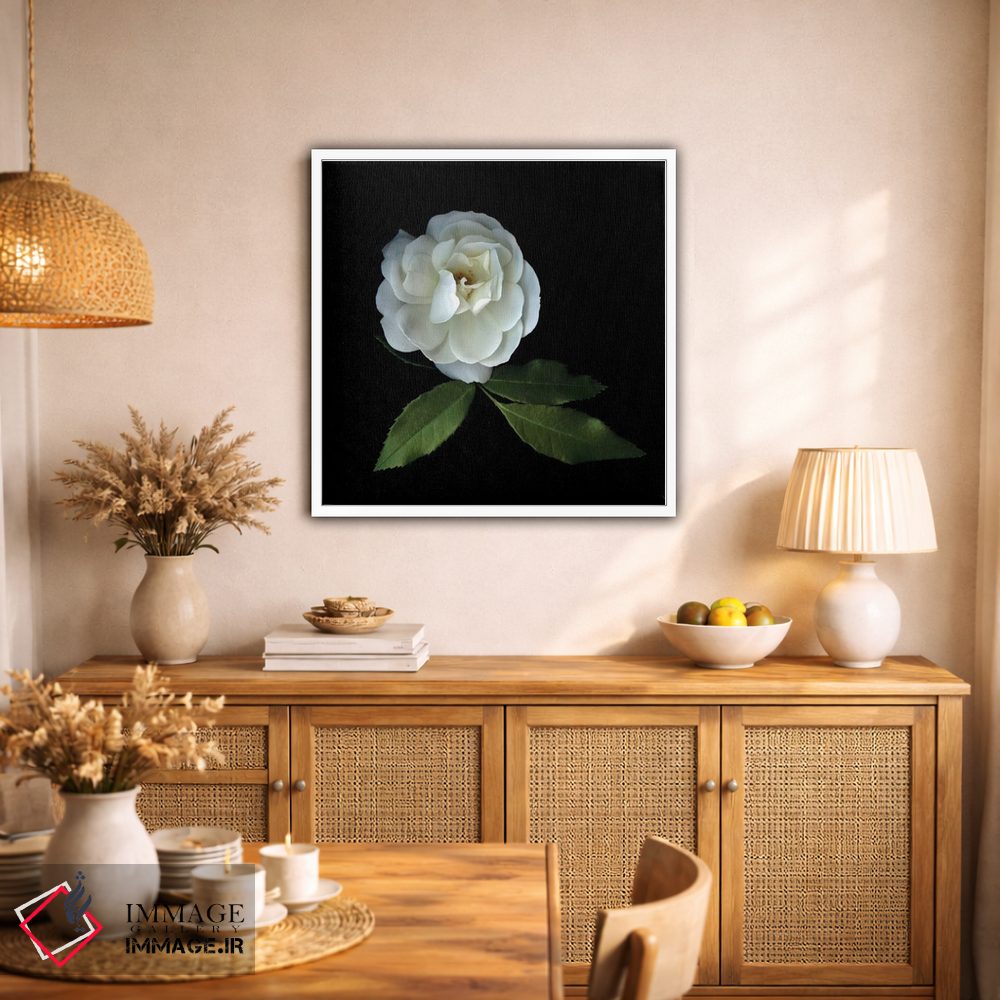 تابلو دکوراتیو رزهای سفید چهاردهم اثر مگدا ایندیگو - D1W
