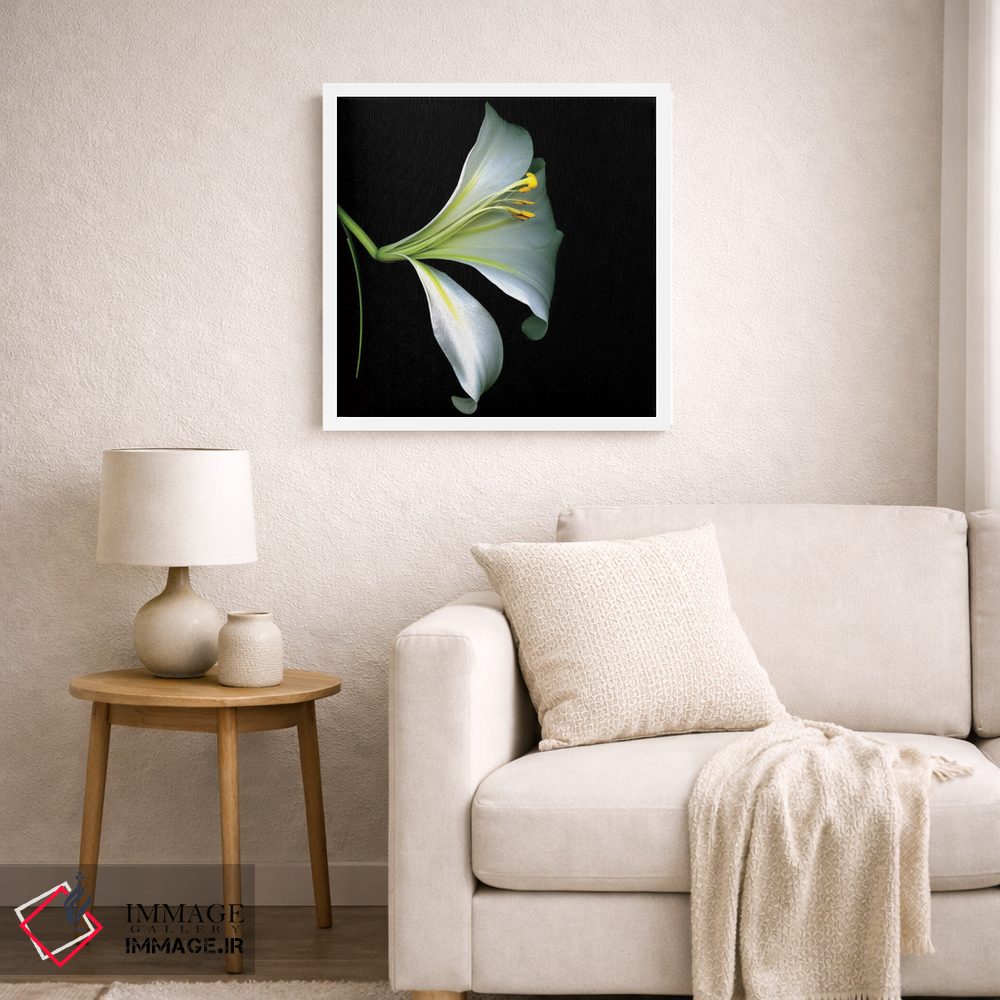 تابلو دکوراتیو سوسن شیپوری سفید چهارم اثر مگدا ایندیگو - D5W