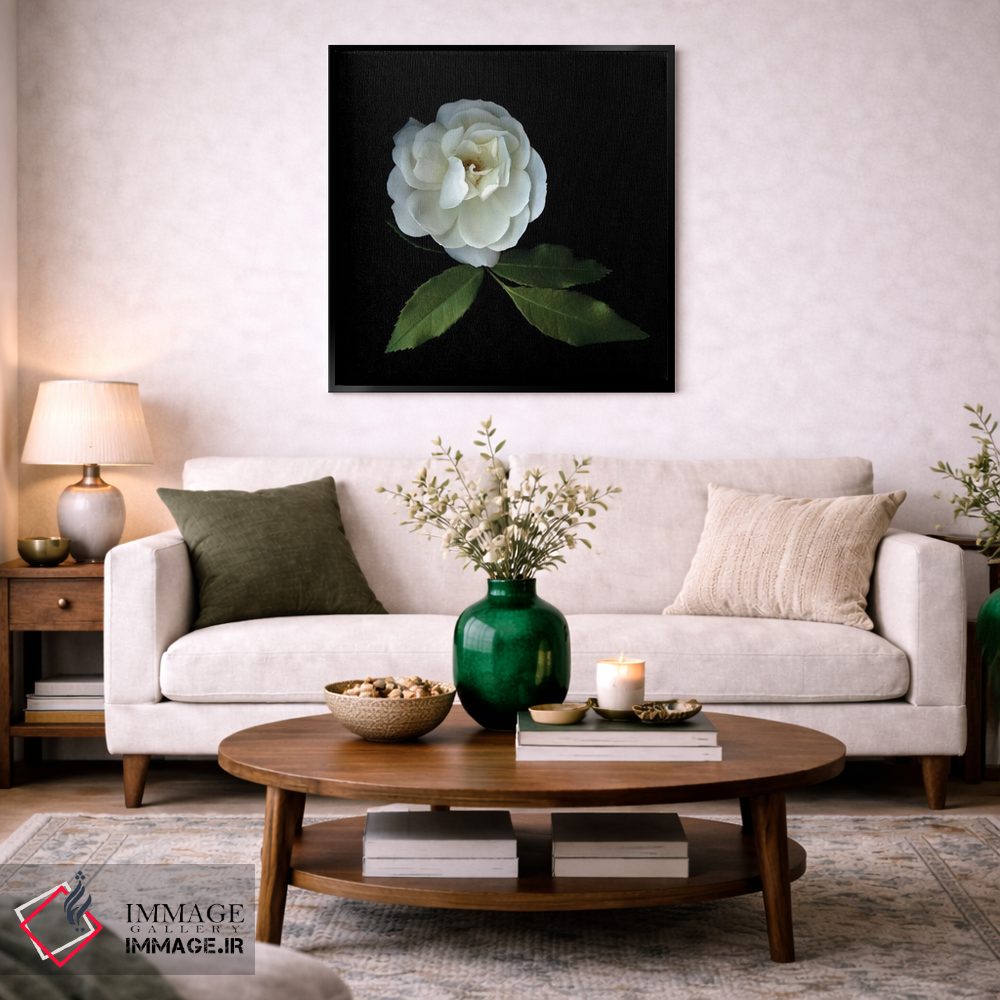 تابلو دکوراتیو رزهای سفید چهاردهم اثر مگدا ایندیگو - D4B