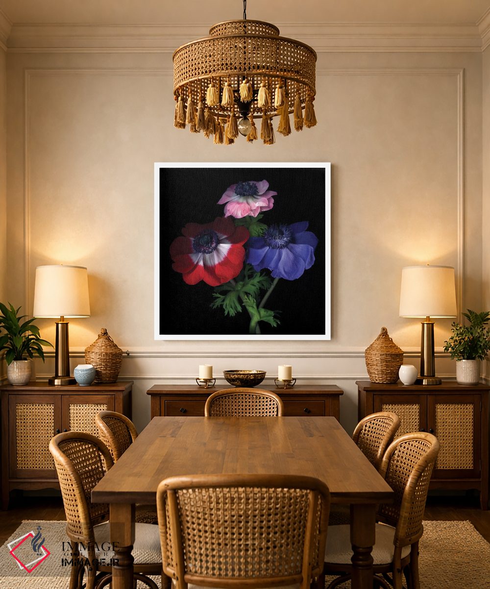 تابلو دکوراتیو شقایق های بنفش با گرده اثر مگدا ایندیگو - D1W