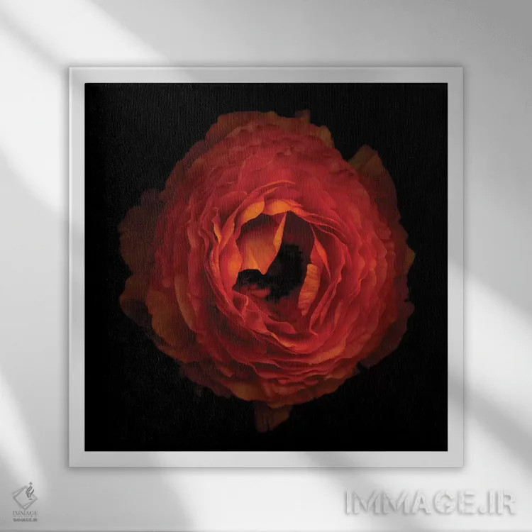 تابلو دکوراتیو گلبرگ های چین خورده اثر مگدا ایندیگو - نمای قابدار سفید