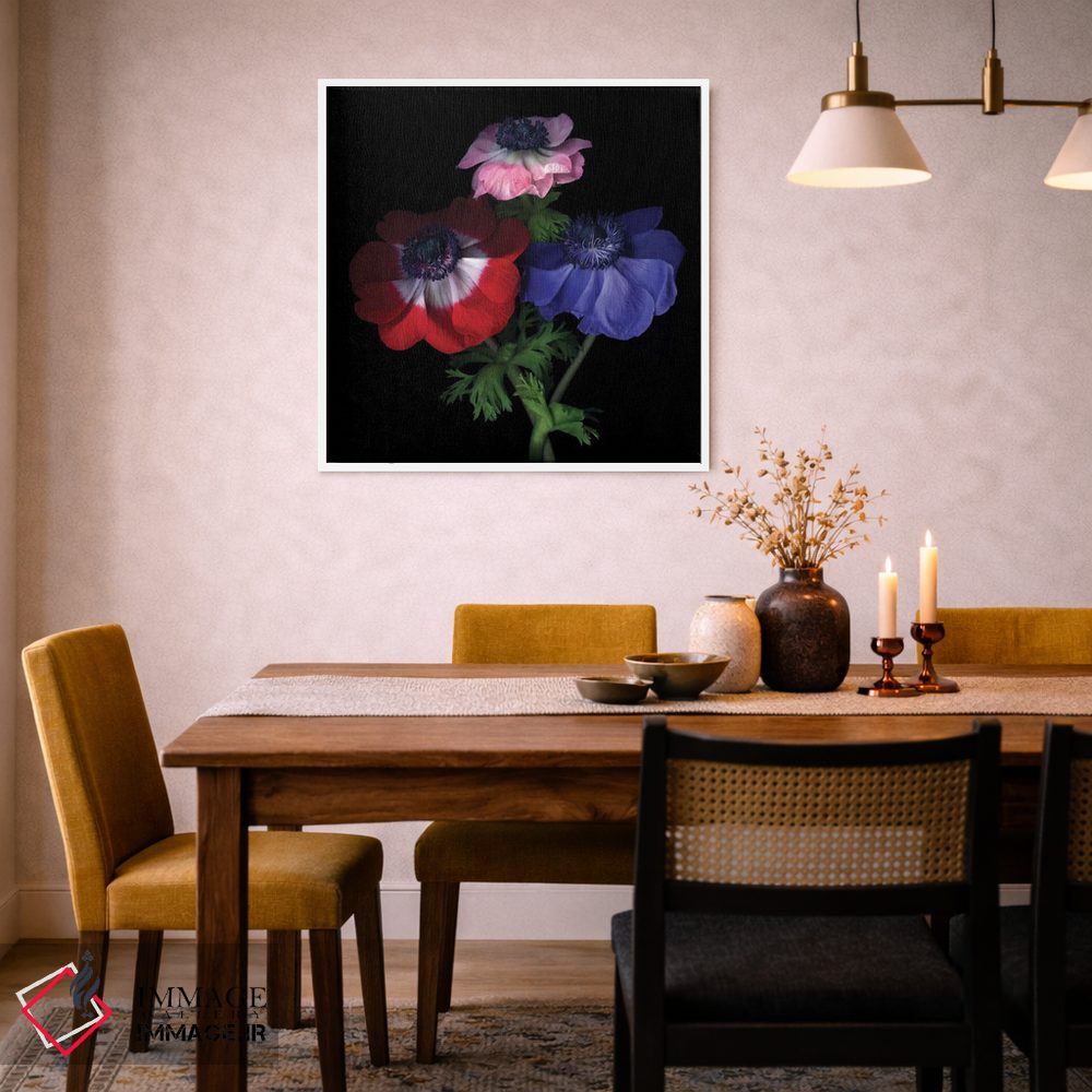 تابلو دکوراتیو شقایق های بنفش با گرده اثر مگدا ایندیگو - D5W