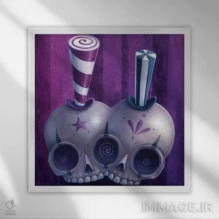 تابلو دکوراتیو لولو و یویو اثر مگان ماژوسکی - نمای قابدار سفید