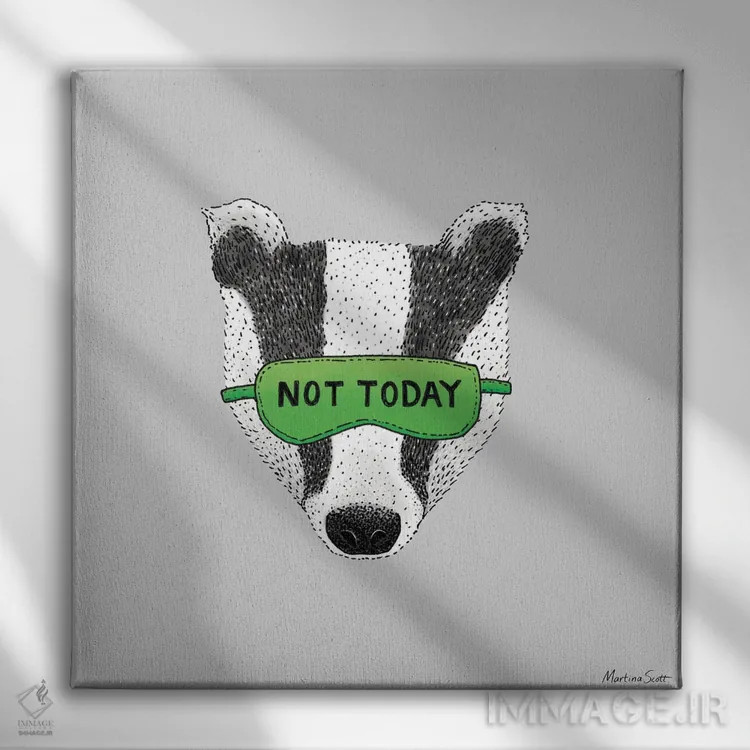 تابلو مدرن گورکن امروز نه! اثر مارتینا اسکات - نمای روبهرو روی دیوار