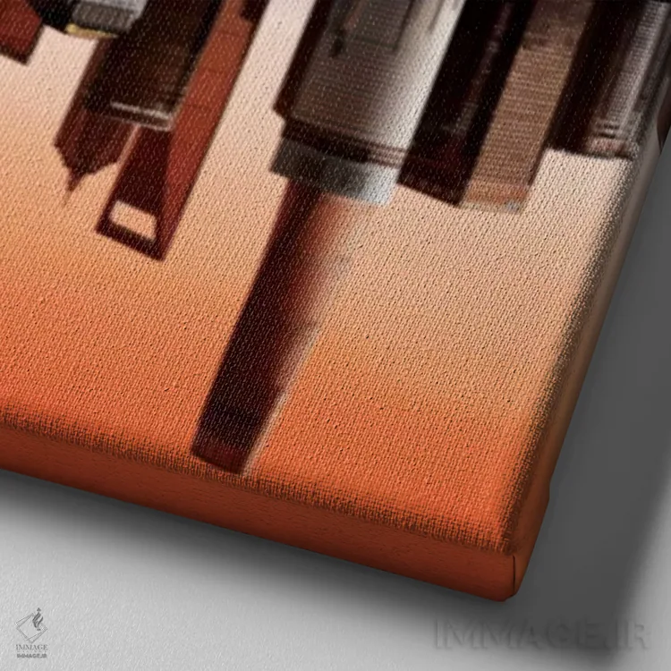 تابلو دکوراتیو شهر آینده اثر مارکو کارماسی - نمای نزدیک بافت بوم