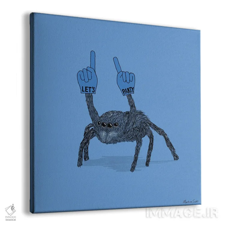 تابلو مدرن عنکبوت مهمانی اثر مارتینا اسکات - نمای پرسپکتیو محصول