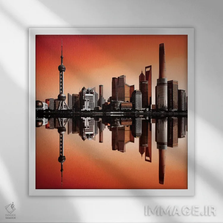 تابلو دکوراتیو شهر آینده اثر مارکو کارماسی - نمای قابدار سفید