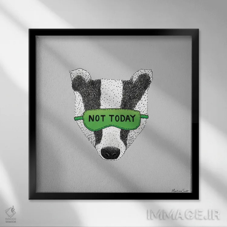 تابلو مدرن گورکن امروز نه! اثر مارتینا اسکات - نمای قابدار مشکی