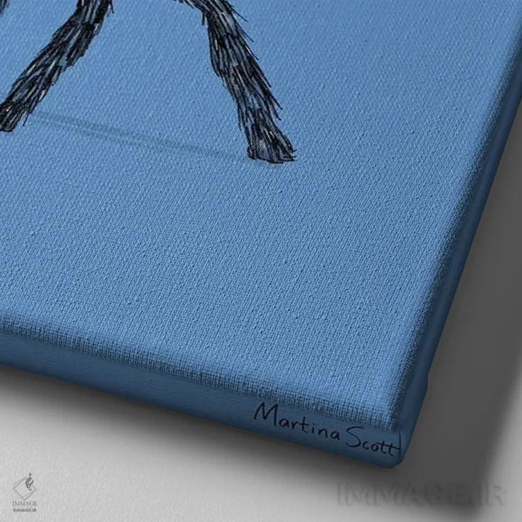 تابلو مدرن عنکبوت مهمانی اثر مارتینا اسکات - نمای نزدیک بافت بوم