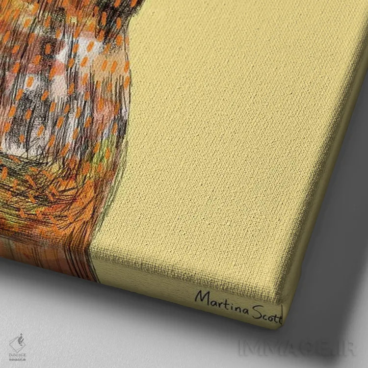 تابلو مدرن خرس سلام پنجی اثر مارتینا اسکات - نمای نزدیک بافت بوم