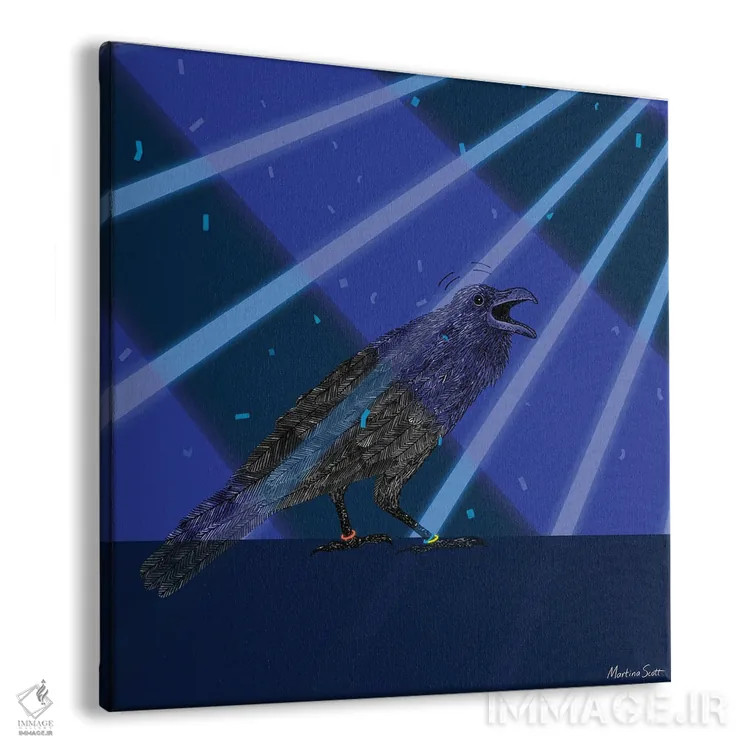 تابلو مدرن کلاغ دیوانه اثر مارتینا اسکات - نمای پرسپکتیو محصول