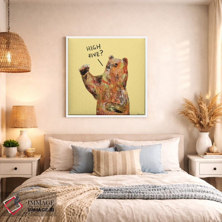 تابلو مدرن خرس سلام پنجی اثر مارتینا اسکات - D1W