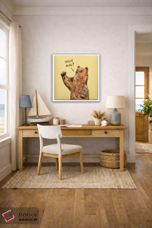 تابلو مدرن خرس سلام پنجی اثر مارتینا اسکات - D3W