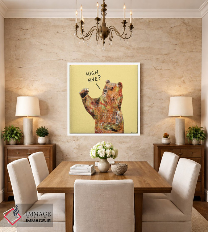تابلو مدرن خرس سلام پنجی اثر مارتینا اسکات - D4W