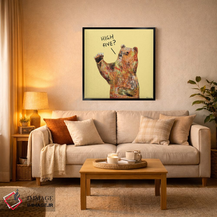 تابلو مدرن خرس سلام پنجی اثر مارتینا اسکات - D5B