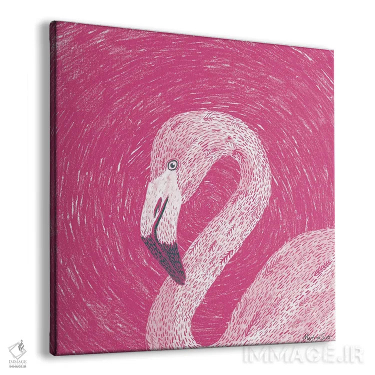 تابلو مدرن فلامینگو اثر مارتینا اسکات - نمای پرسپکتیو محصول