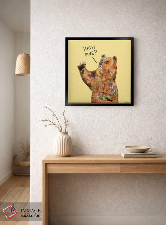 تابلو مدرن خرس سلام پنجی اثر مارتینا اسکات - D6B