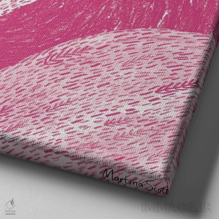 تابلو مدرن فلامینگو اثر مارتینا اسکات - نمای نزدیک بافت بوم