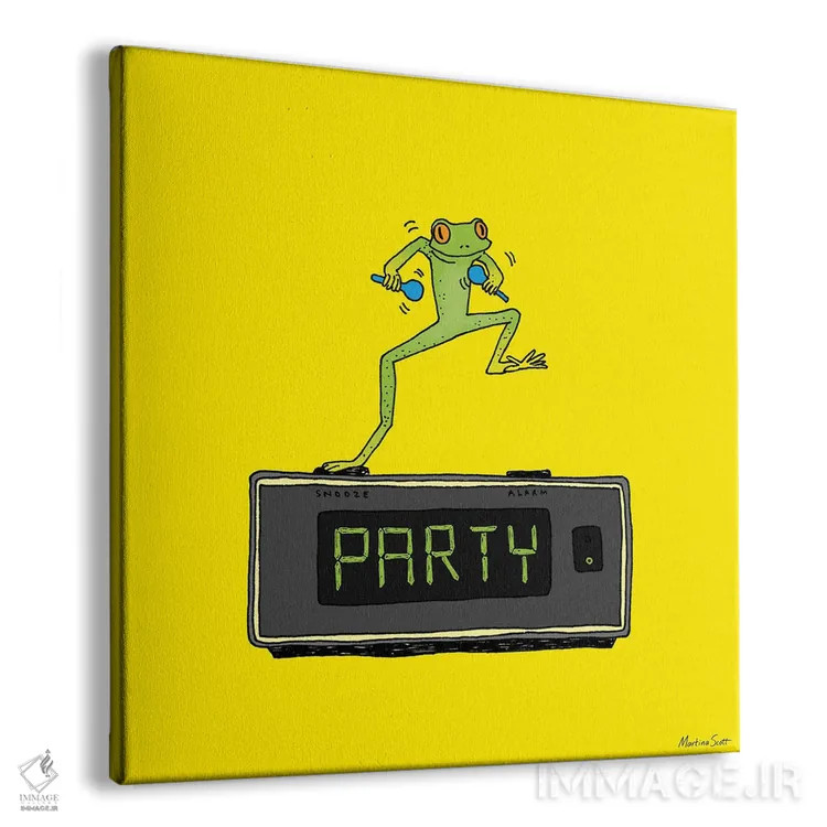 تابلو مدرن قورباغه مهمانی اثر مارتینا اسکات - نمای پرسپکتیو محصول