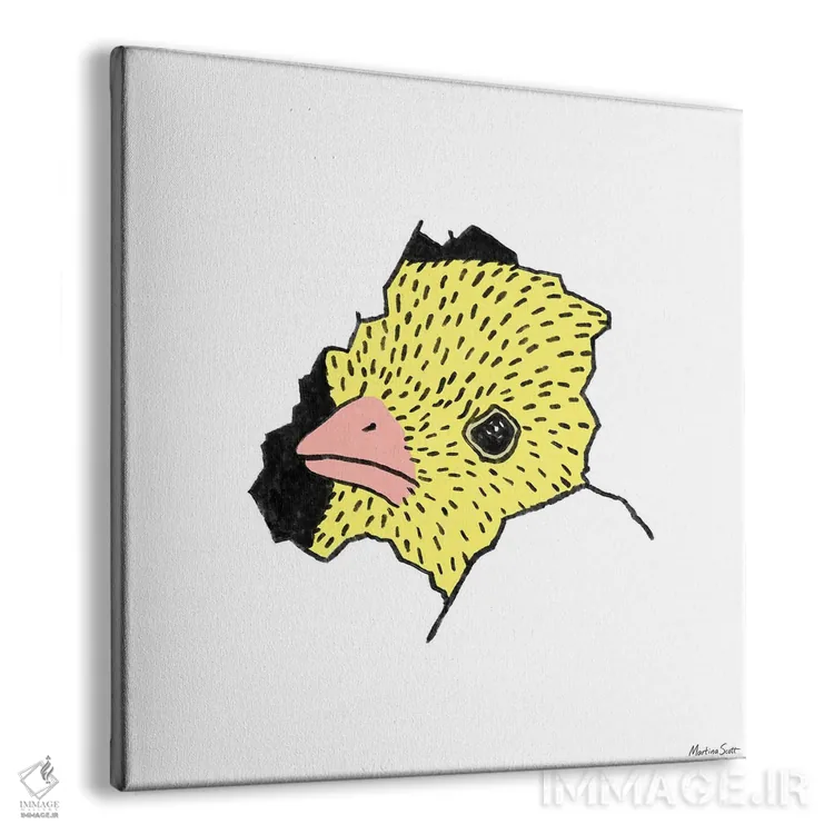 تابلو مدرن جوجه اینجاست! اثر مارتینا اسکات - نمای پرسپکتیو محصول