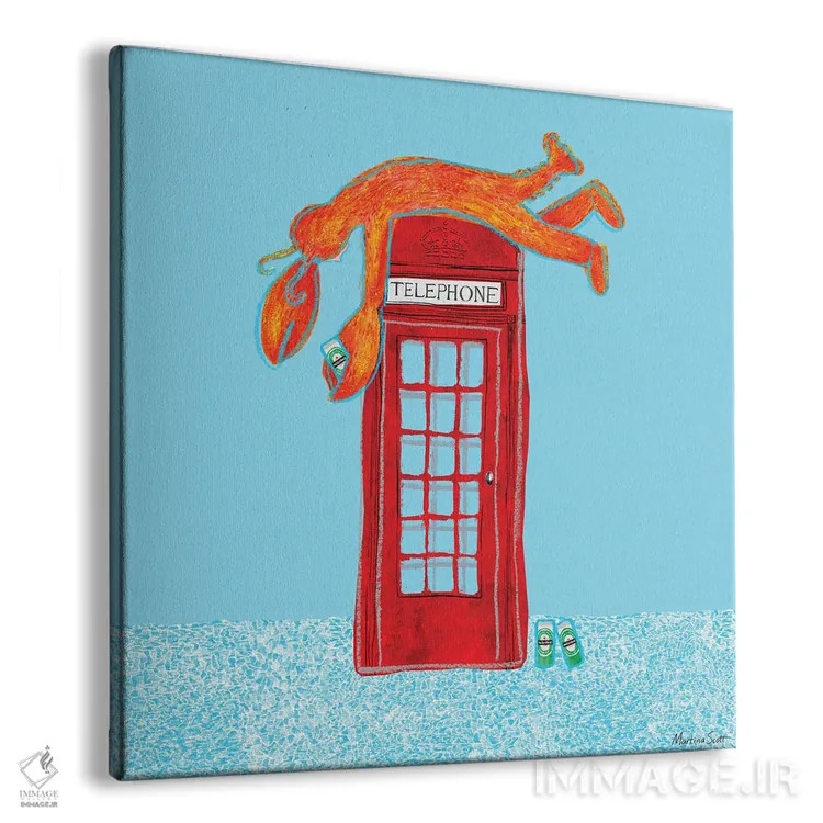 تابلو مدرن تلفن خرچنگی II اثر مارتینا اسکات - نمای پرسپکتیو محصول