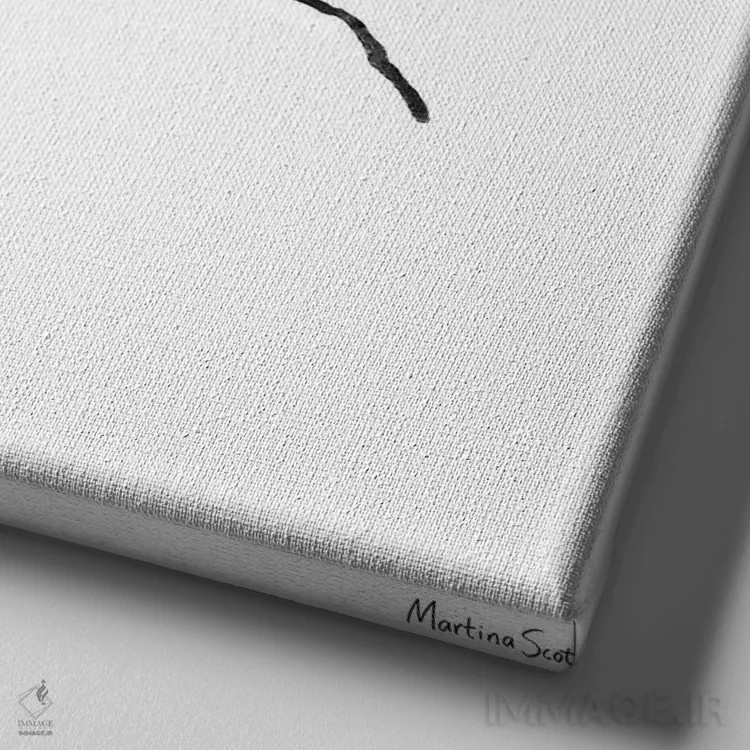 تابلو مدرن جوجه اینجاست! اثر مارتینا اسکات - نمای نزدیک بافت بوم