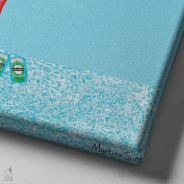 تابلو مدرن تلفن خرچنگی II اثر مارتینا اسکات - نمای نزدیک بافت بوم