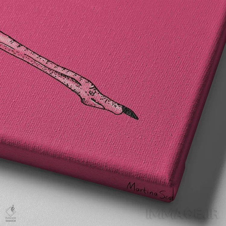 تابلو مدرن شترمرغ اثر مارتینا اسکات - نمای نزدیک بافت بوم