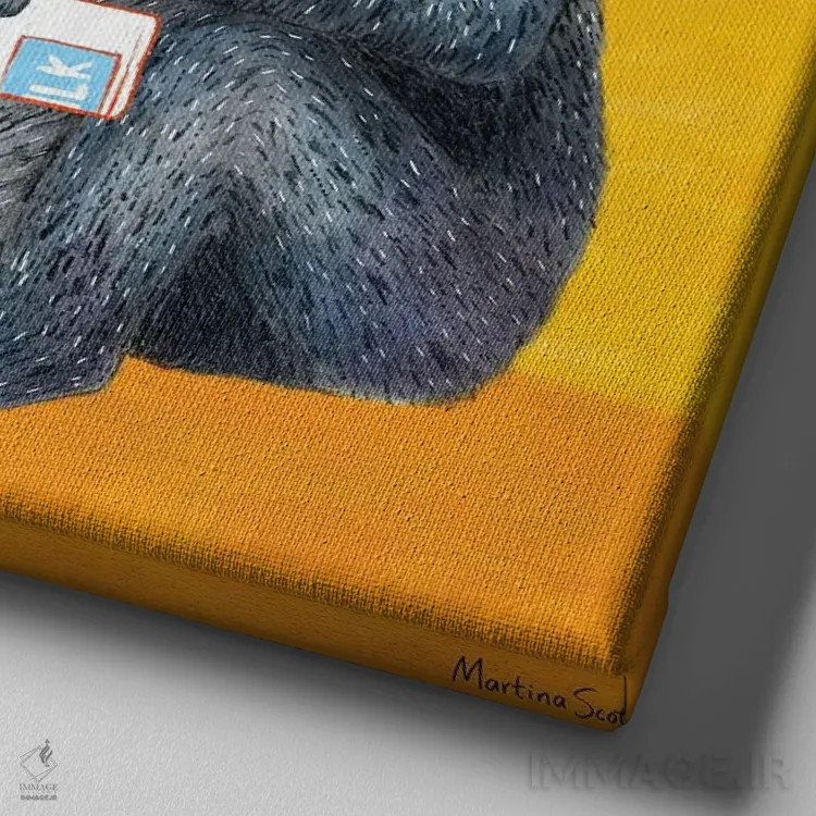 تابلو مدرن چیزهای آزاردهنده اثر مارتینا اسکات - نمای نزدیک بافت بوم