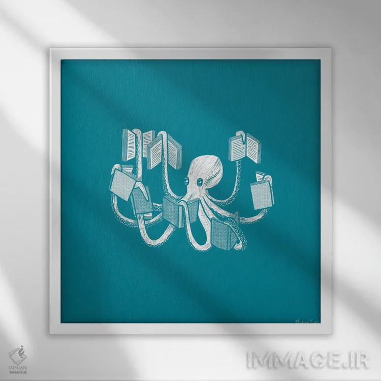 تابلو مدرن مسلح به دانش اثر مارتینا اسکات - نمای قابدار سفید