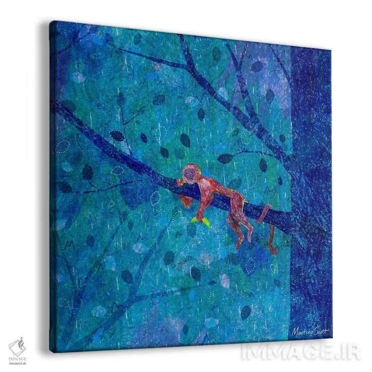 تابلو مدرن میمون غمگین اثر مارتینا اسکات - نمای پرسپکتیو محصول