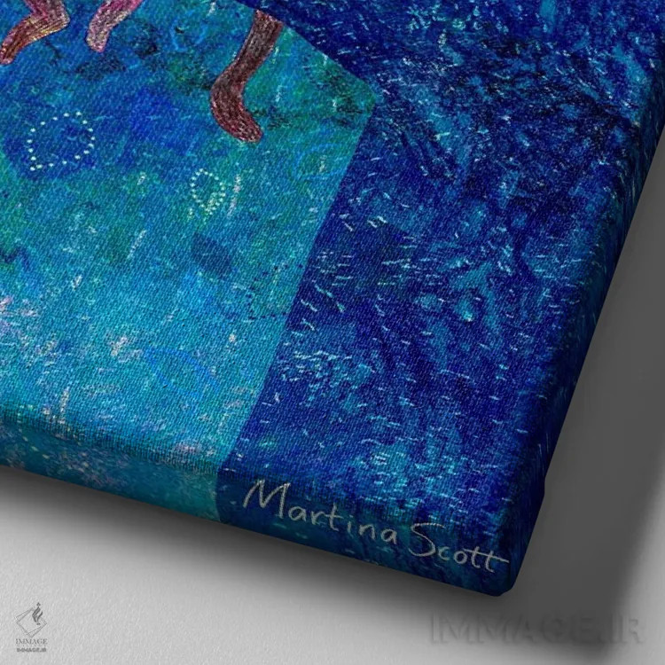 تابلو مدرن میمون غمگین اثر مارتینا اسکات - نمای نزدیک بافت بوم