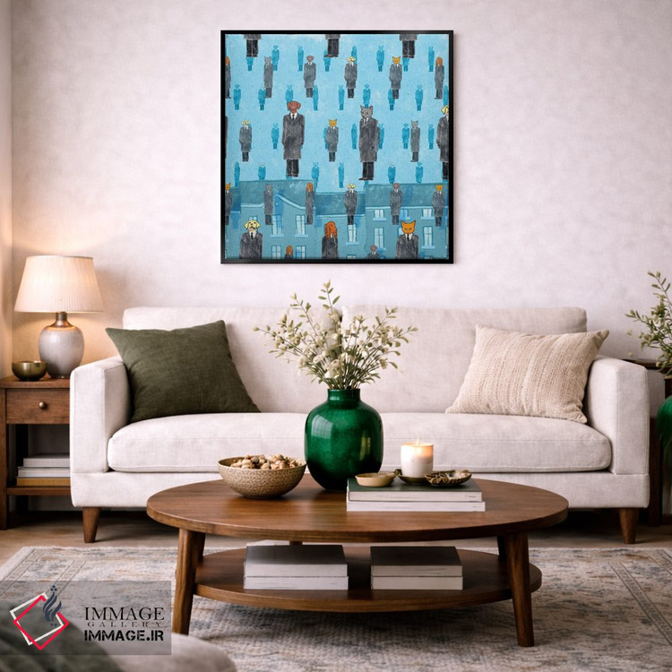 تابلو مدرن گربه ها و سگ های رنه اثر مارتینا اسکات - D3B