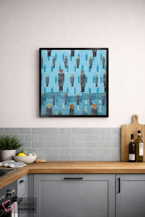 تابلو مدرن گربه ها و سگ های رنه اثر مارتینا اسکات - D5B