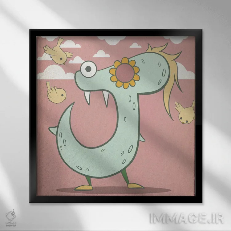 تابلو دکوراتیو جی اثر فایو بای فایو کالکتیو - نمای قابدار مشکی