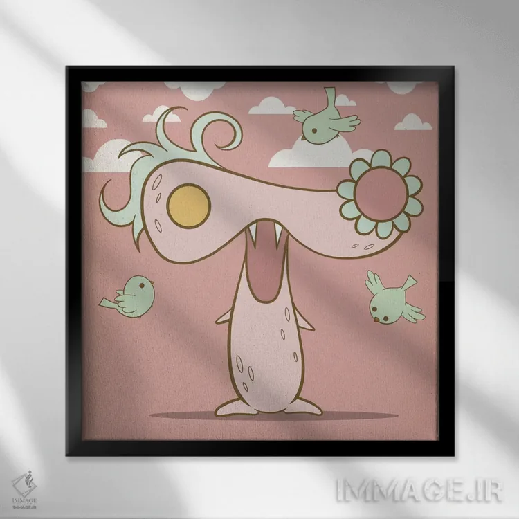 تابلو دکوراتیو تی اثر فایو بای فایو کالکتیو - نمای قابدار مشکی