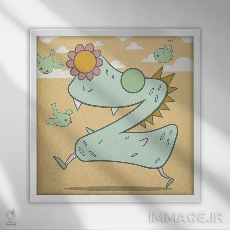 تابلو دکوراتیو زد اثر فایو بای فایو کالکتیو - نمای قابدار سفید