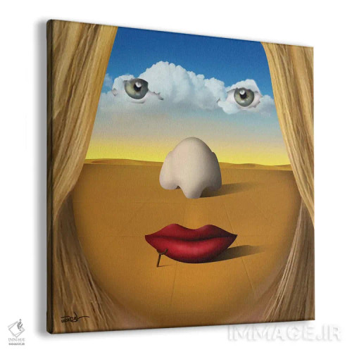 تابلو دکوراتیو صورت اثر مارسل کارام - نمای پرسپکتیو محصول