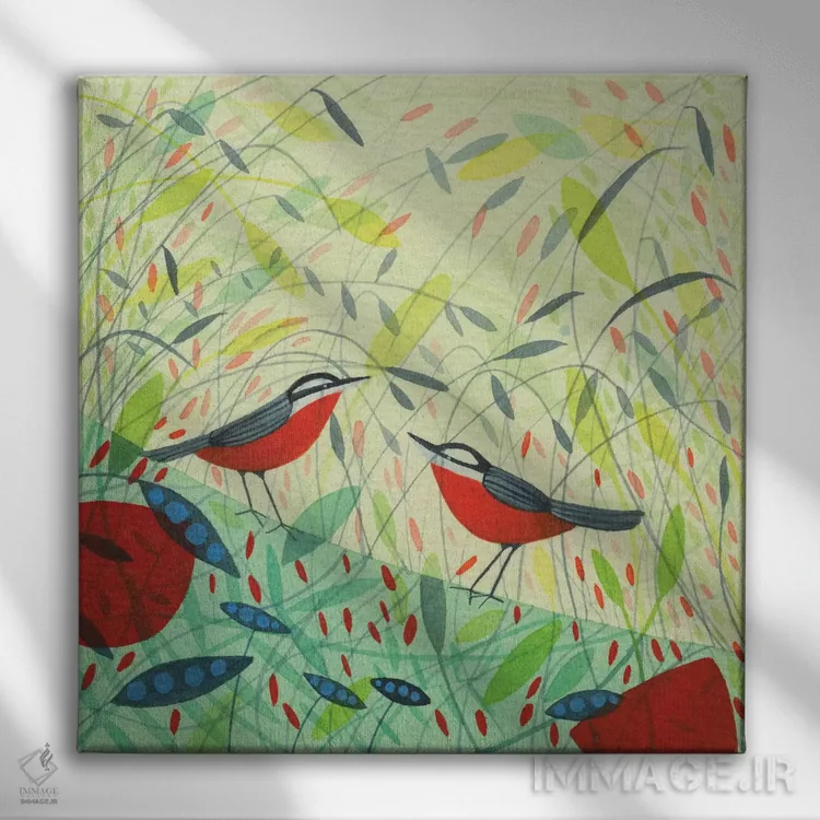 تابلو دکوراتیو طراحی سینه سر سفیدها اثر میشل کمپل - نمای روبهرو روی دیوار