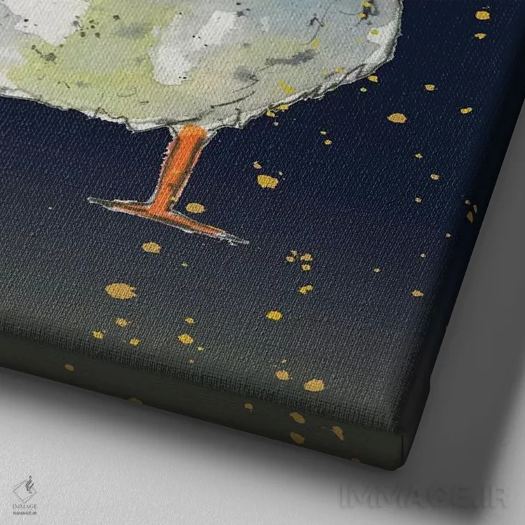 تابلو دکوراتیو عشق یعنی اثر میشل کمپل - نمای نزدیک بافت بوم