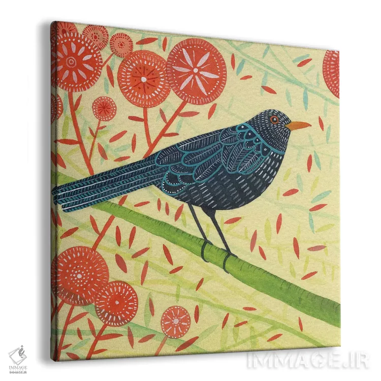 تابلو دکوراتیو جفت مرغ سیاه ۲ اثر میشل کمپل - نمای پرسپکتیو محصول