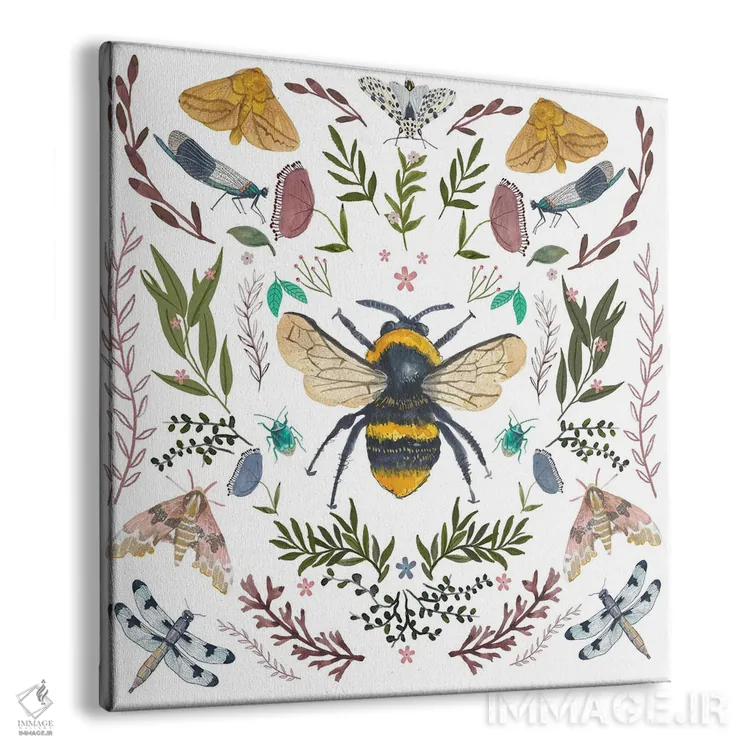 تابلو دکوراتیو زنبورها اثر میشل کمپل - نمای پرسپکتیو محصول