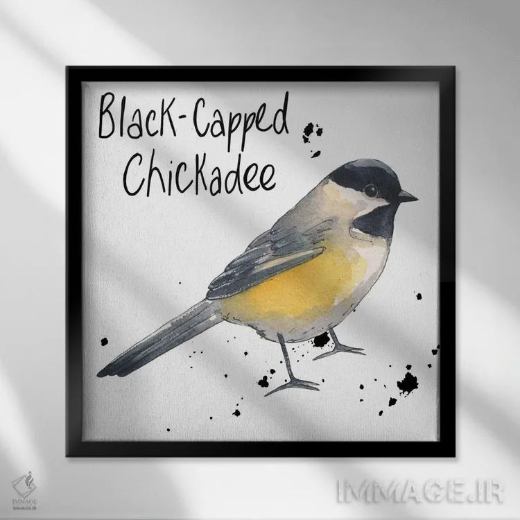 تابلو دکوراتیو چیکادی اثر میشل کمپل - نمای قابدار مشکی