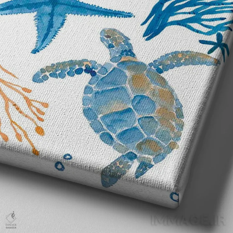 تابلو دکوراتیو ساحلی اثر میشل کمپل - نمای نزدیک بافت بوم