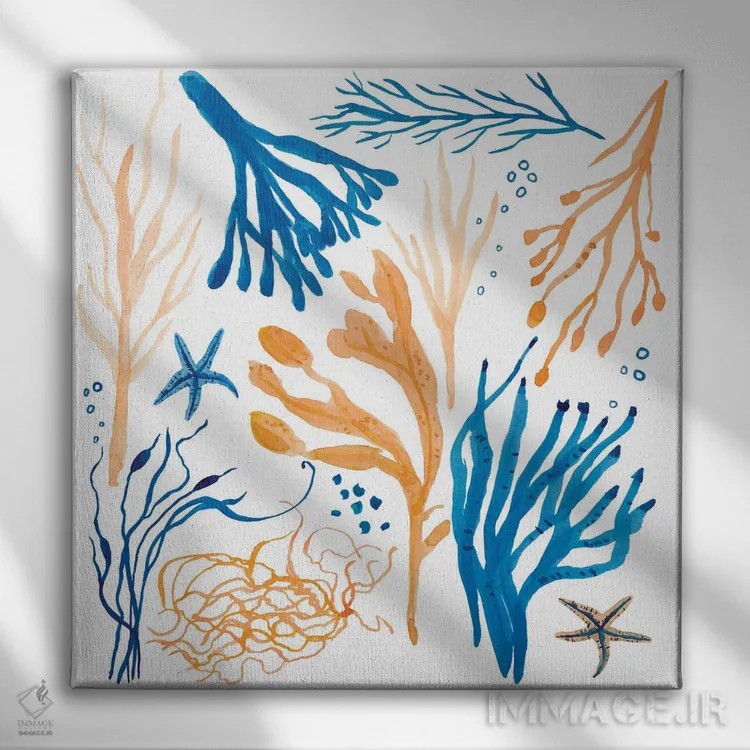 تابلو دکوراتیو ساحل جلبکی اثر میشل کمپل - نمای روبهرو روی دیوار
