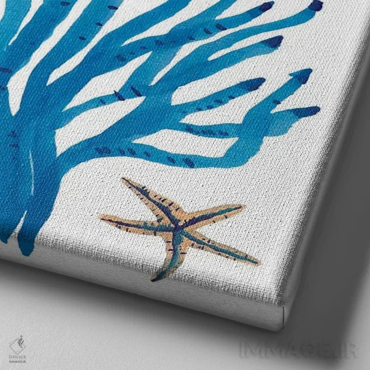 تابلو دکوراتیو ساحل جلبکی اثر میشل کمپل - نمای نزدیک بافت بوم