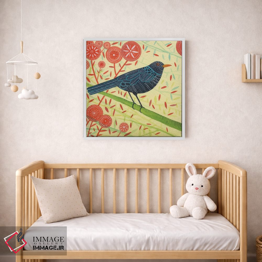 تابلو دکوراتیو جفت مرغ سیاه ۲ اثر میشل کمپل - D1W