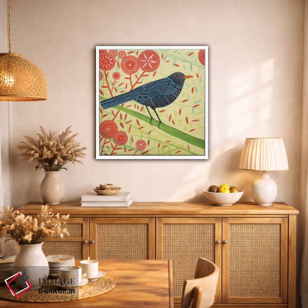 تابلو دکوراتیو جفت مرغ سیاه ۲ اثر میشل کمپل - D2W