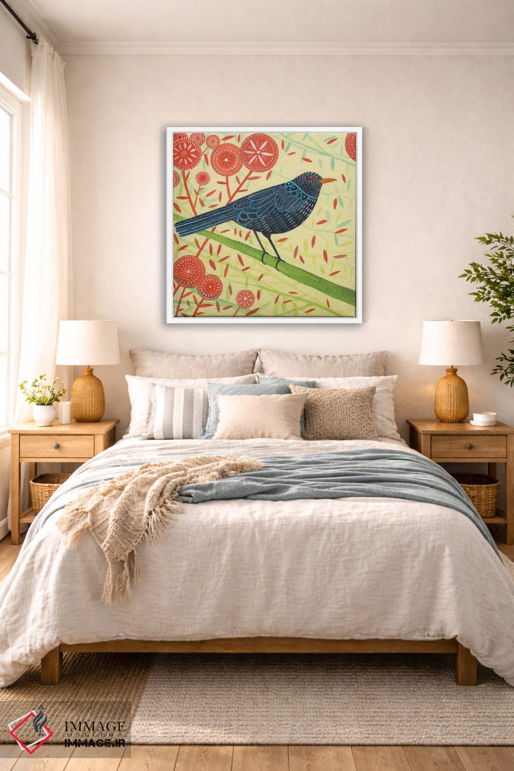 تابلو دکوراتیو جفت مرغ سیاه ۲ اثر میشل کمپل - D5W