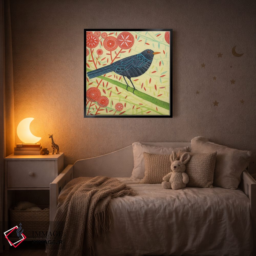 تابلو دکوراتیو جفت مرغ سیاه ۲ اثر میشل کمپل - D4B